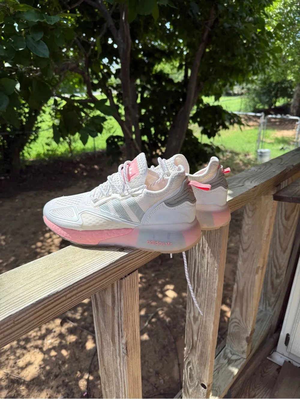 adidas Women’s Running Sneakers in White & Pink